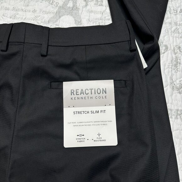Kenneth Cole REACTION TIC WEAVE SLIM FIT DRESS PANT 30W 32L - Picture 5 of 12